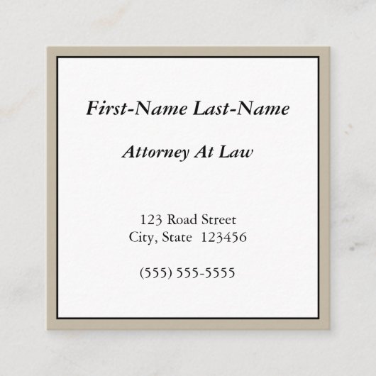Nostalgische, Berufliche Anwaltskarte Quadratische Visitenkarte (Vorderseite)