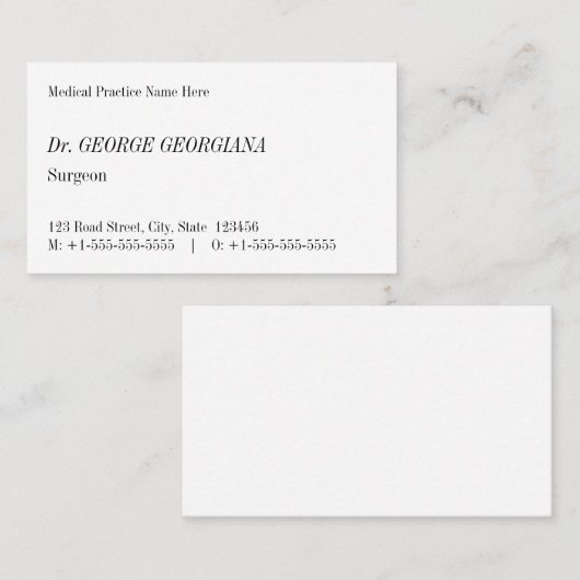 Nostalgische Berufliche Visitenkarte (Vorne/Hinten)