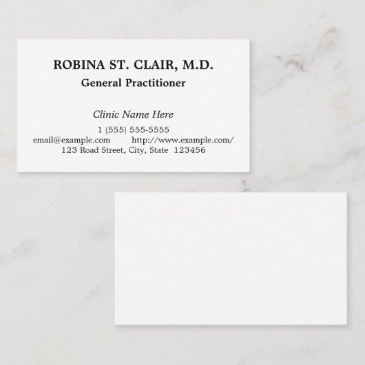 Nostalgische Berufliche Visitenkarte (Vorne/Hinten)