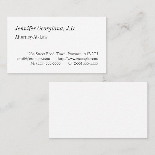 Nostalgische Berufliche Visitenkarte (Vorne/Hinten)