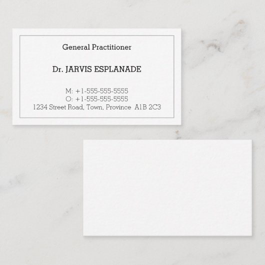 Nostalgische Berufliche Visitenkarte (Vorne/Hinten)