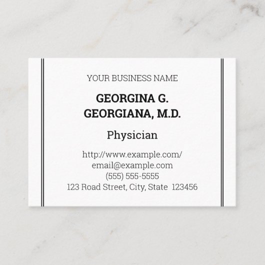 Nostalgische Berufliche Visitenkarte für das Gesun (Vorderseite)