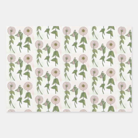 Nostalgische Blume Geschenkpapier Set (Vorderseite 3)