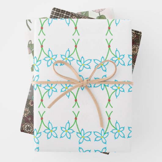 Nostalgische Blume Geschenkpapier Set (Beispiel)