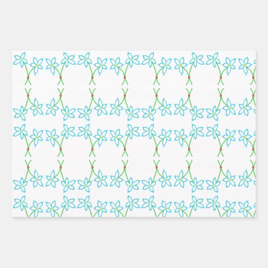 Nostalgische Blume Geschenkpapier Set (Vorderseite)