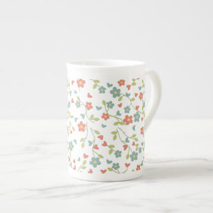 Nostalgische Blumen Bone China Tasse