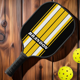 Nostalgische Bretterstreifen mit Namen Pickleball Schläger