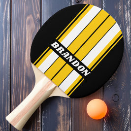 Nostalgische Bretterstreifen mit Namen Tischtennis Schläger