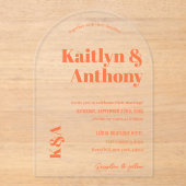 Nostalgische Charm Retro Wedding Acryleinladungen (Vorderseite)