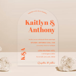 Nostalgische Charm Retro Wedding Acryleinladungen