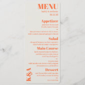 Nostalgische Charm Retro Wedding Menükarte (Vorderseite)