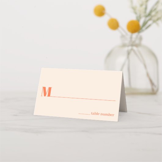 Nostalgische Charm Retro Wedding Platzkarte (Vorderseite)