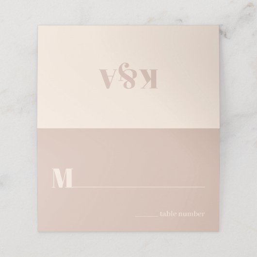 Nostalgische Charm Retro Wedding Platzkarte (Außenseite Aufgefaltet)