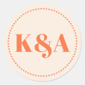 Nostalgische Charm Retro Wedding Runder Aufkleber (Vorderseite)