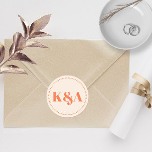 Nostalgische Charm Retro Wedding Runder Aufkleber