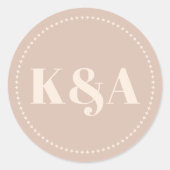 Nostalgische Charm Retro Wedding Runder Aufkleber (Vorderseite)