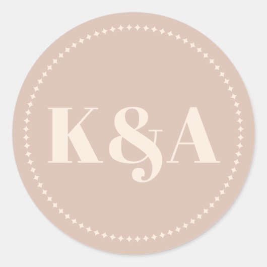 Nostalgische Charm Retro Wedding Runder Aufkleber (Vorderseite)