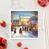 Nostalgische Dorfkirche Besuchen Sie Weihnachten G Serviette (Beispiel)