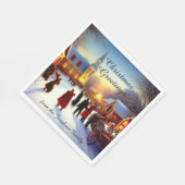 Nostalgische Dorfkirche Besuchen Sie Weihnachten G Serviette (Ecke)