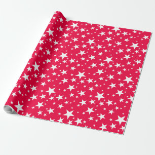 Nostalgische elegante Weihnachtsrot-Vorlage Sterne Geschenkpapier
