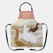 Nostalgische Farm Gänse Personalisiert Mauve Schürze (Vorderseite)