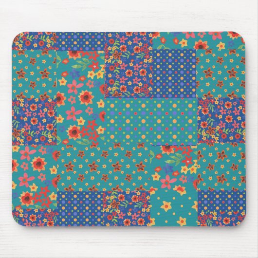 Nostalgische Faux-Patchwork-Muster-Mauspad Mousepad (Vorne)