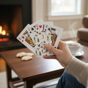 Nostalgische Feiertagssymbole Spielkarten