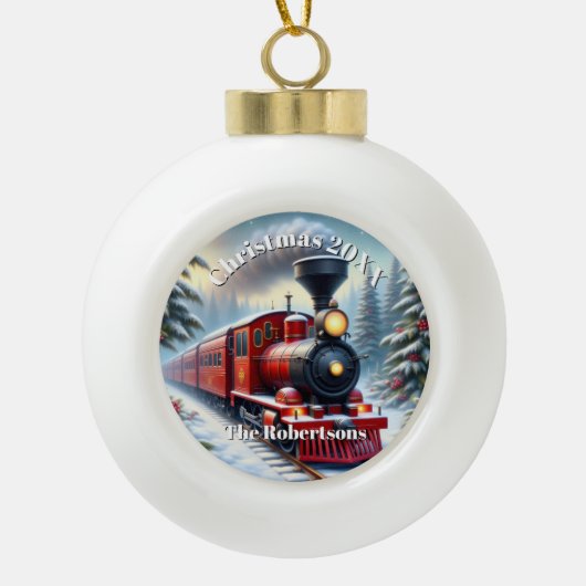 Nostalgische Festung Keramik Ball Ornament (Vorderseite)