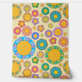 Nostalgische Flora Creme Tapete (Abrollen)