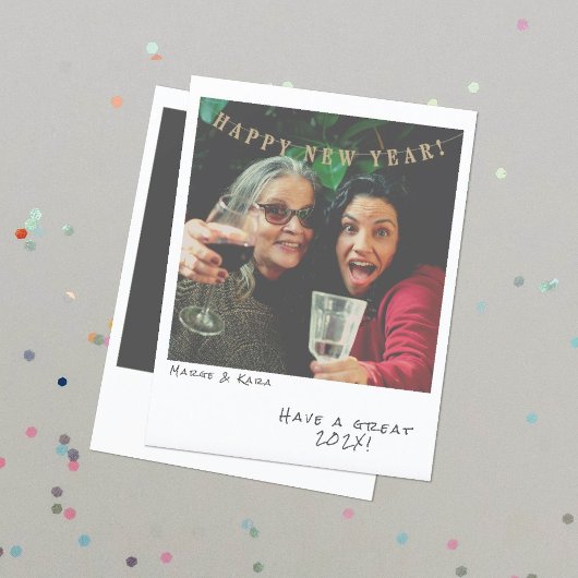 Nostalgische Foto-Neujahrskarte Feiertagskarte