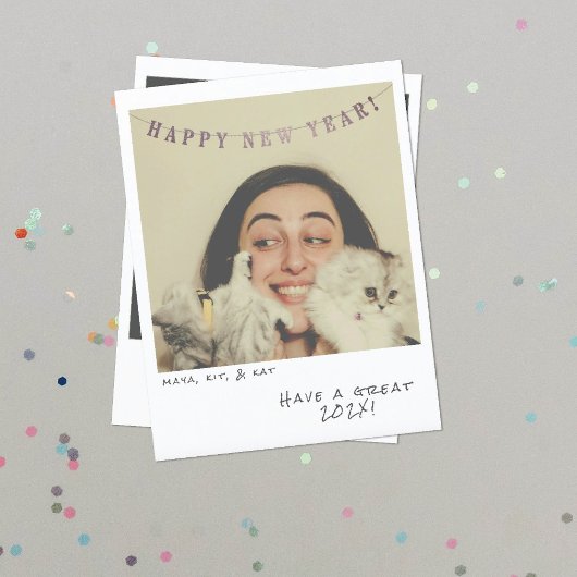 Nostalgische Foto-Neujahrskarte Feiertagskarte