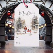 Nostalgische frohe Weihnachtsgestaltereien Geschenkanhänger