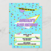 Nostalgische Geburtstagsparty der 90er Jahre Einladung (Vorne/Hinten)