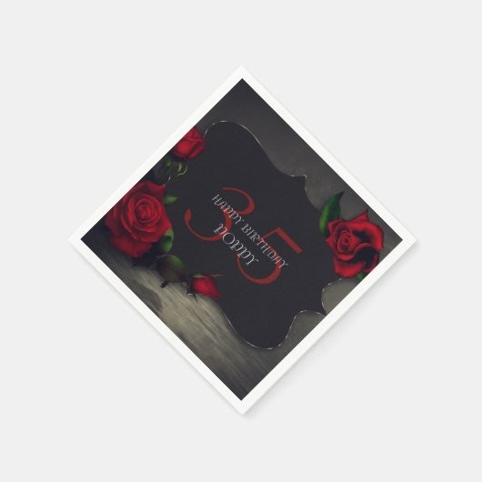 Nostalgische gotische Liebe zum Geburtstag Serviette (Ecke)