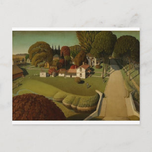 Nostalgische Grant Woods Painting Postcard Postkarte