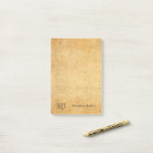 Nostalgische handgeschriebene Vorlage für ein Mono Post-it Klebezettel (Auf Schreibtisch)