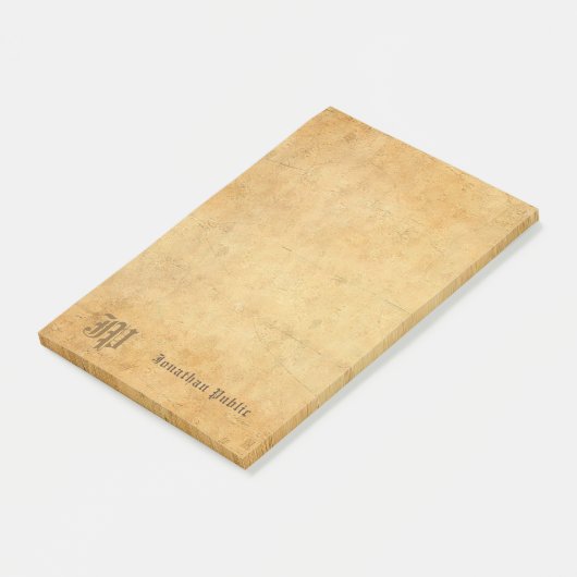 Nostalgische handgeschriebene Vorlage für ein Mono Post-it Klebezettel (angewinkelt)