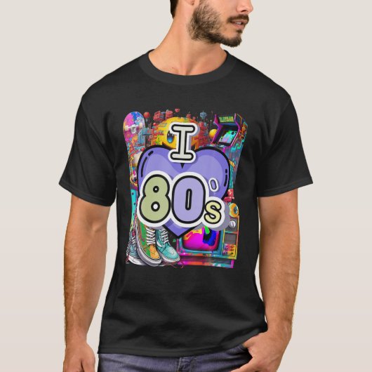 Nostalgische I-Liebe der 80er Retro Trip Down Memo T-Shirt (Vorderseite)