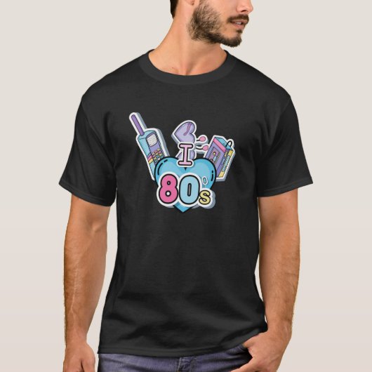Nostalgische I-Liebe der 80er Trip Down Memory Lan T-Shirt (Vorderseite)