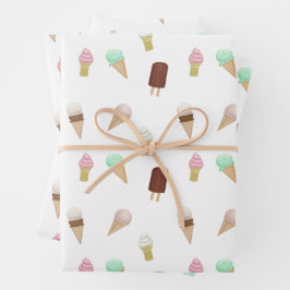 Nostalgische Ice Cream Parlor Geburtstag Party Geschenkpapier Set