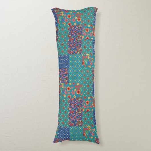Nostalgische Imitate Patchwork Body Pillow Seitenschläferkissen (Vorderseite Vertikal)