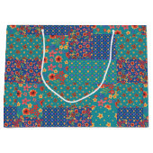 Nostalgische Imitate Patchwork Große Geschenktasch Geschenktüte (Vorderseite)