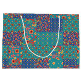 Nostalgische Imitate Patchwork Große Geschenktasch Große Geschenktüte (Rückseite)