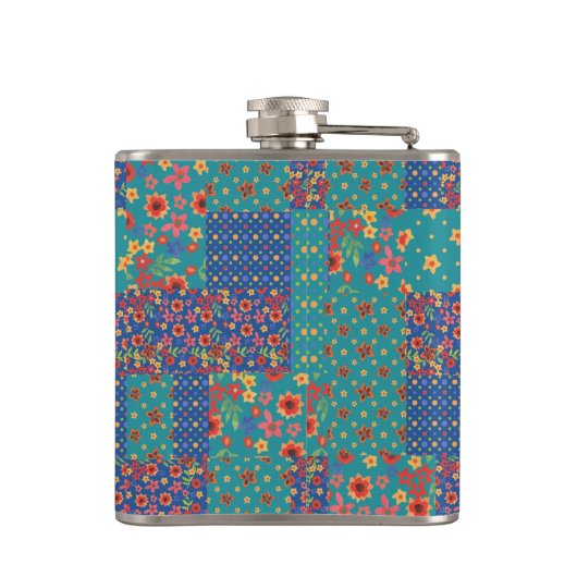 Nostalgische Imitate Patchwork Pattern Hip Flask Flachmann (Rückseite)