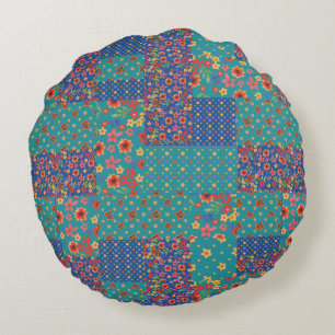 Nostalgische Imitate Patchwork Patterns Rundkissen Rundes Kissen