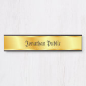 Nostalgische Kalligrafie-Skript Elegantes Goldenes Türschild (Vorderseite )