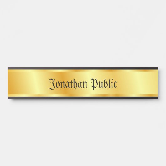 Nostalgische Kalligrafie-Skript Elegantes Goldenes Türschild (Vorderseite )