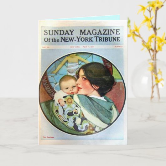 Nostalgische Karte der Mutter Tages (Gelbe Blume)