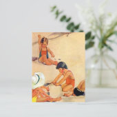 Nostalgische Kinder spielen im Sand Postkarte (Stehend Vorderseite)