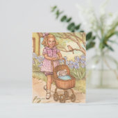 Nostalgische Kitten in Baby Carriage Postcard Postkarte (Stehend Vorderseite)